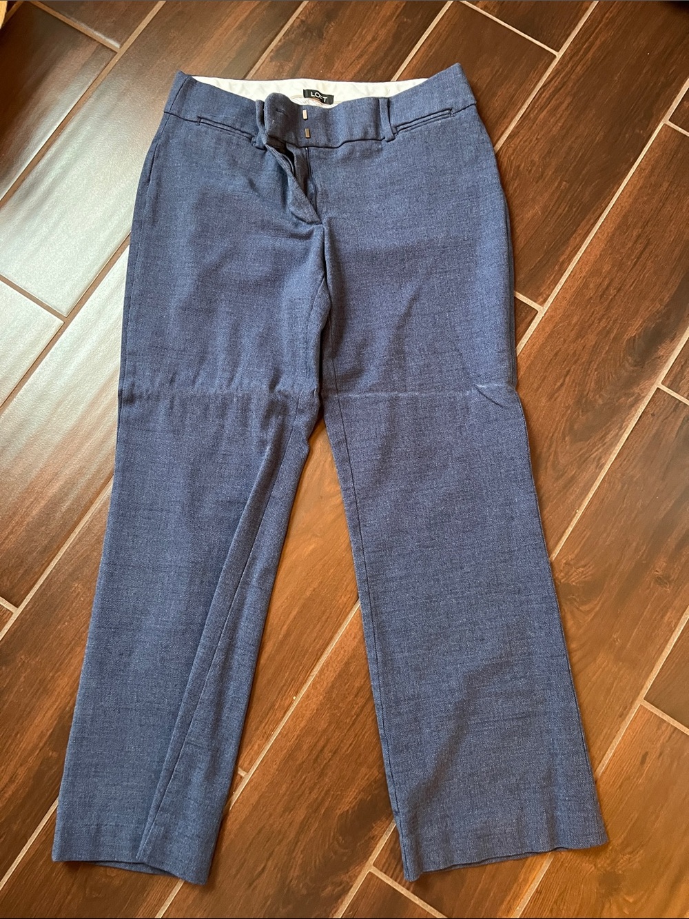 LOFT Dark Navy Straight Leg Trousers